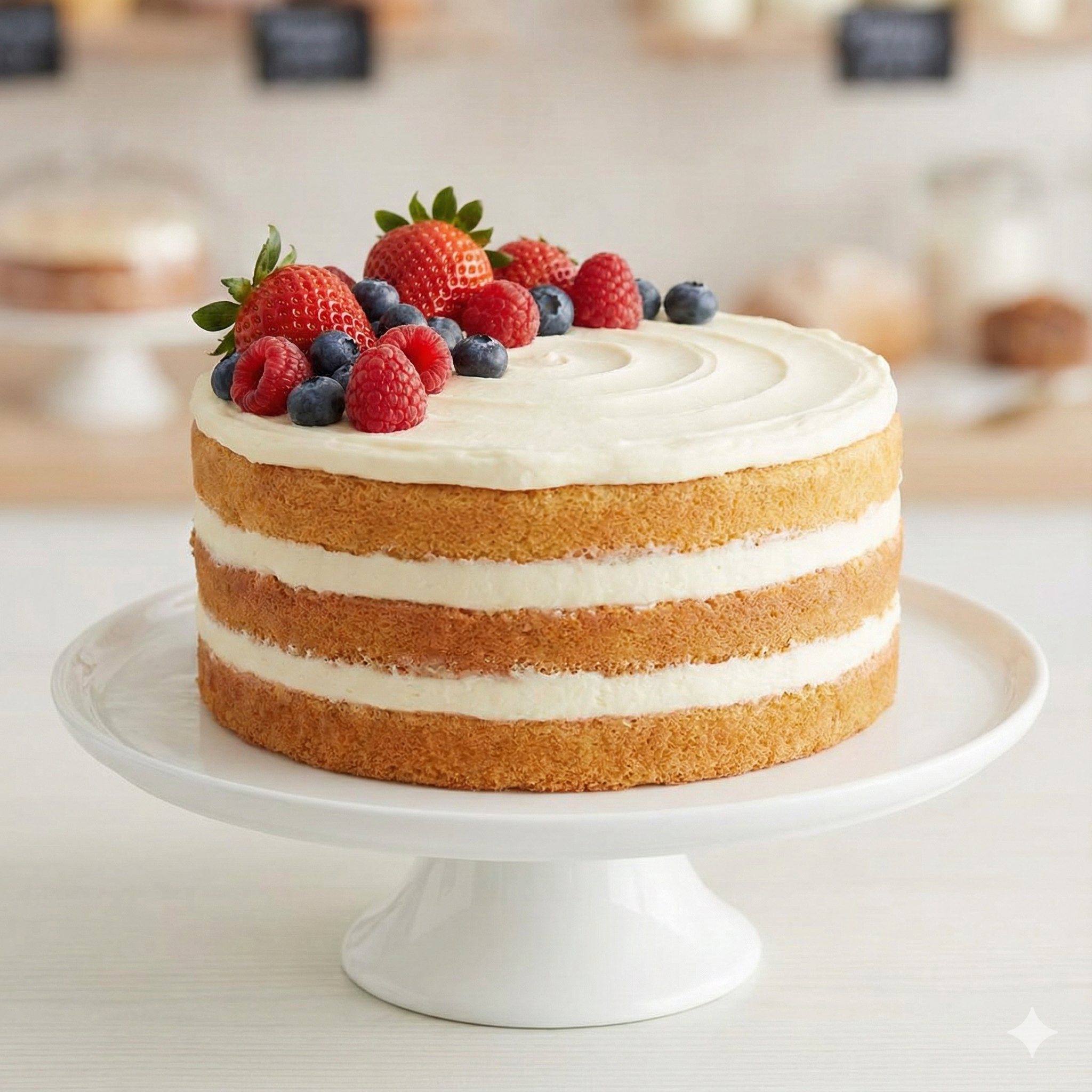 Tarta de Bizcocho y Frutos Rojos