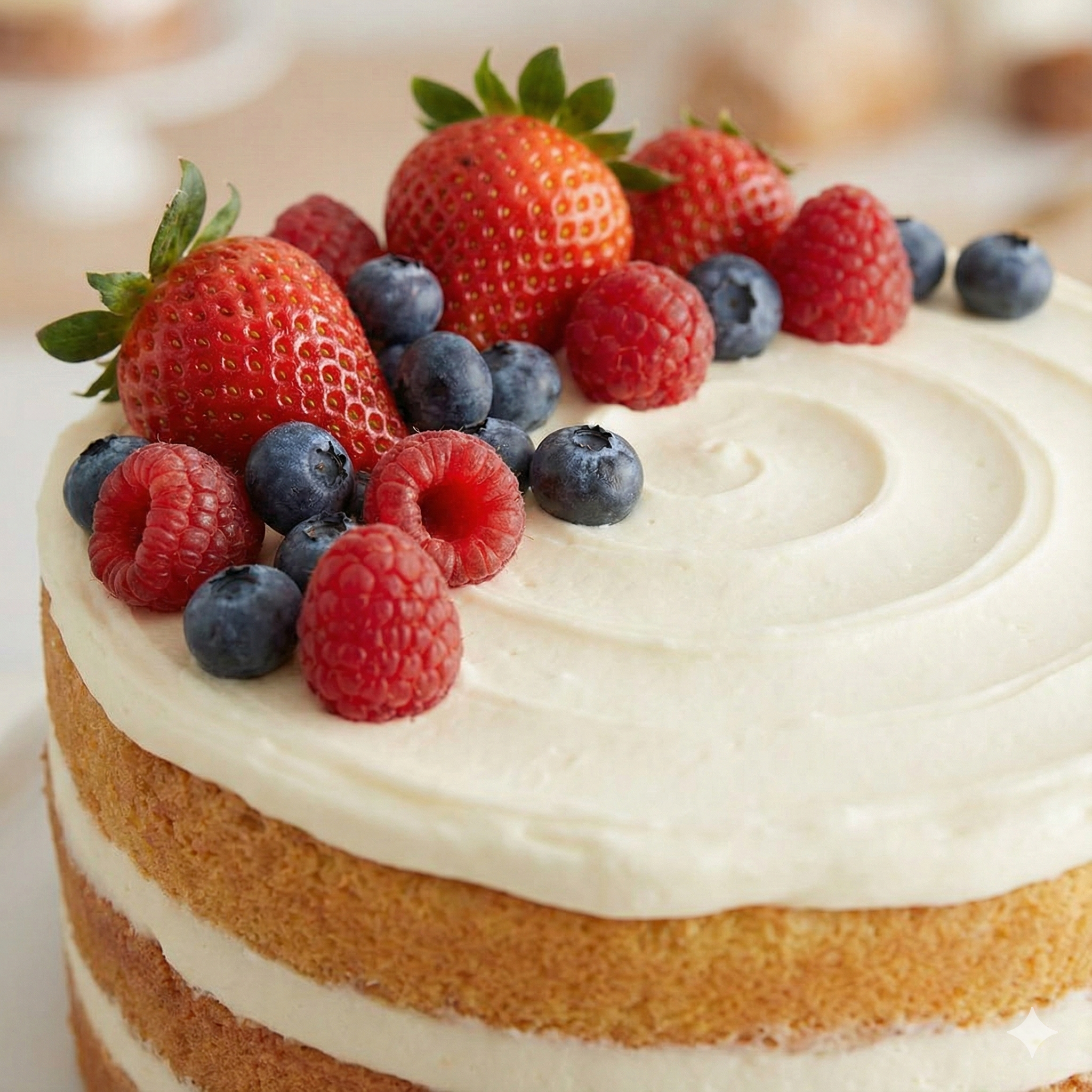Tarta de Bizcocho y Frutos Rojos